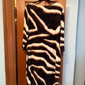 Chico's Bold Animal Print Long Sleeve Dress